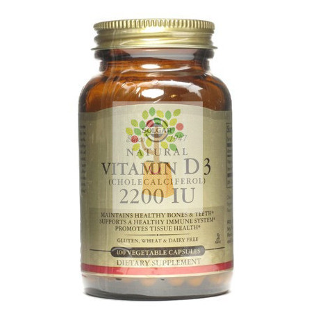 VITAMINA D3 2200UI (55Mcg.) 100 CAPSULAS VEGETALES SOLGAR