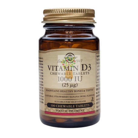 VITAMINA D3 1000UI (25Mcg.) 100 CAPSULAS BLANDAS SOLGAR