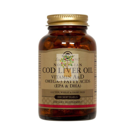 ACEITE HIGADO BACALAO 100 CAPSULAS SOLGAR