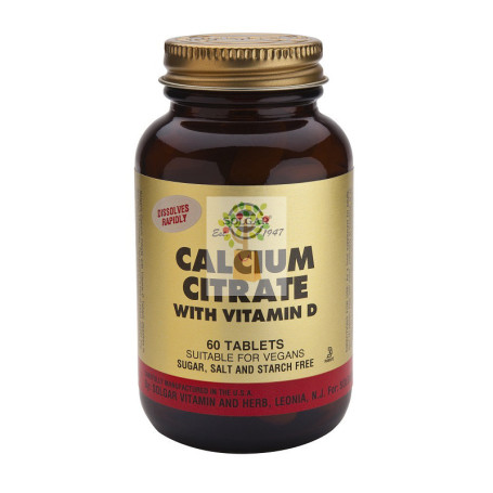 CITRATO DE CALCIO CON VITAMINA D3 240 CAPSULAS SOLGAR