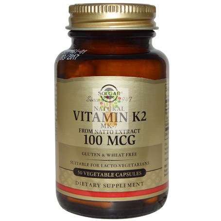 VITAMINA K2 100 MCG 50 CAPSULAS VEGETALES SOLGAR