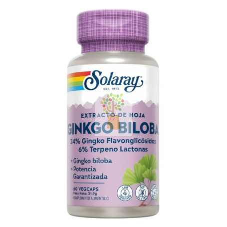 GINKGO BILOBA 60Mg. 60 CAPSULAS SOLARAY