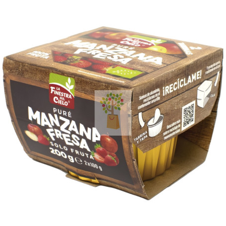 PURÉ DE MANZANA Y FRESA BIO 200G FINESTRA