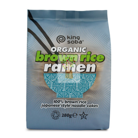 PASTA RAMEN DE ARROZ INTEGRAL SIN GLUTEN BIO  280Gr. KING SOBA