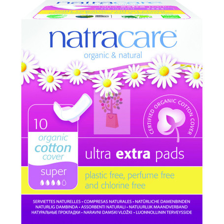 COMPRESA EXTRA SUPER CON ALAS 10Uds. NATRACARE