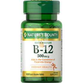 VITAMINA B12 500µg. 100 COMPRIMIDOS NATURES BOUNTY