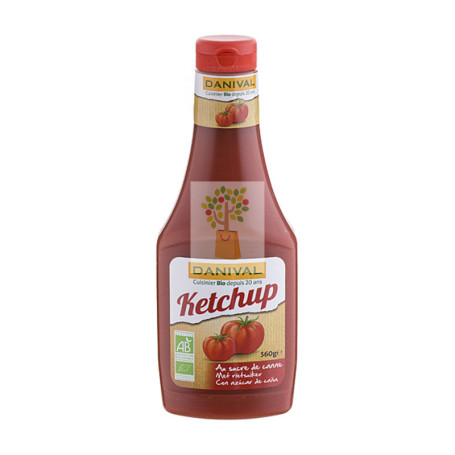 KETCHUP SIN AZÚCAR CON SIROPE DE ARROZ BIO 560G DANIVAL