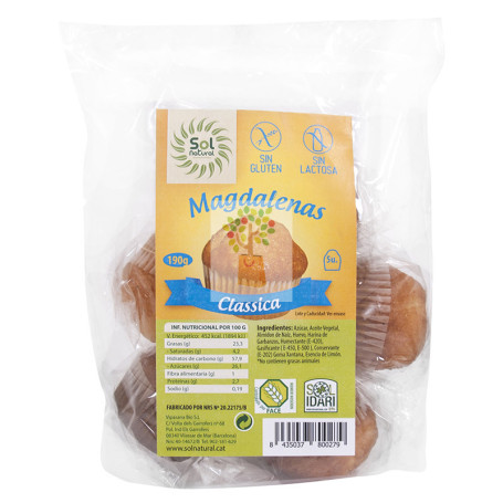MAGDALENAS CLASICAS 5Uds. 190Gr. SOL NATURAL