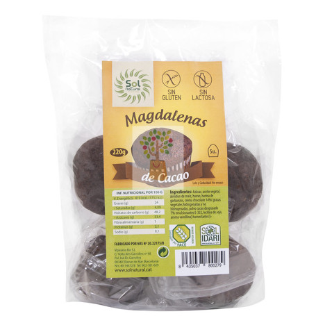 MAGDALENAS SUPER-CHOC 5Uds. 190Gr. SOL NATURAL