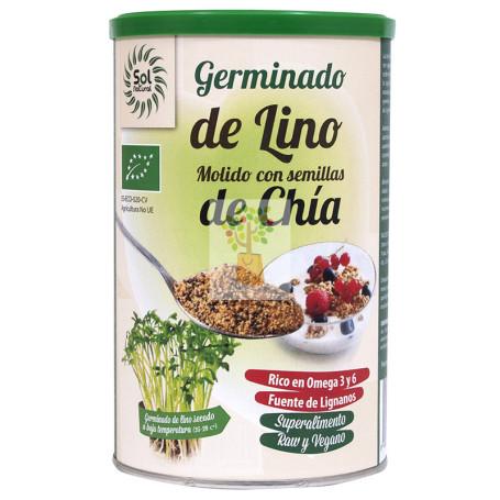 LINO GERMINADO MOLIDO CON CHIA BIO 500Gr. SOL NATURAL