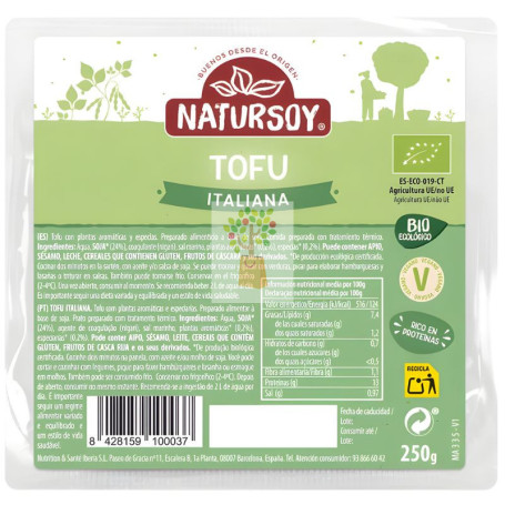 TOFU A LA ITALIANA 250Gr. NATURSOY