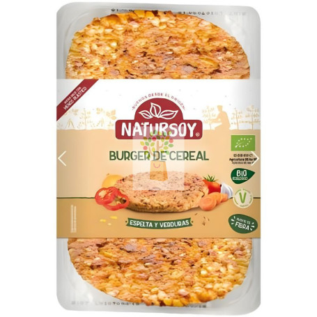 HAMBURGUESA DE ESPELTA Y VERDURAS 200Gr. NATURSOY