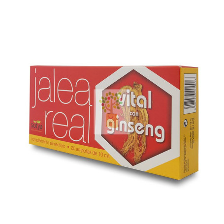 JALEA REAL VITAL CON GINSENG 20 AMPOLLAS DE 10Ml. SOTYA