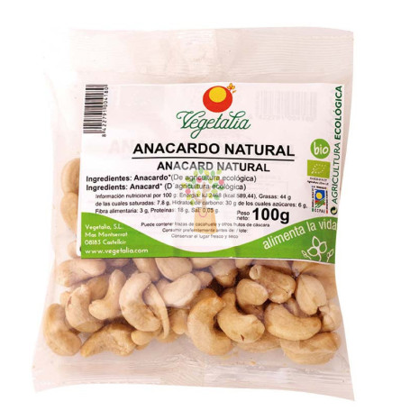 ANACARDOS ECOLOGICOS 100Gr. VEGETALIA