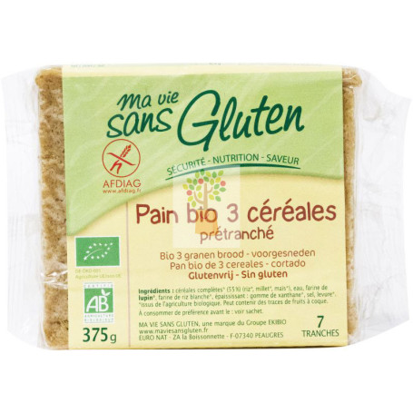 PAN TRES CEREALES S/G 375Gr. PRIMEAL
