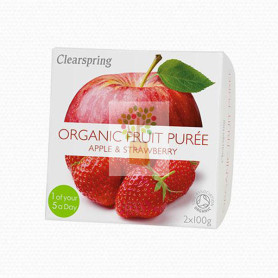 PURE DE MANZANA Y FRESA 2X100Gr. CLEARSPRING