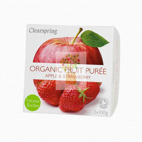 PURE DE MANZANA Y FRESA 2X100Gr. CLEARSPRING