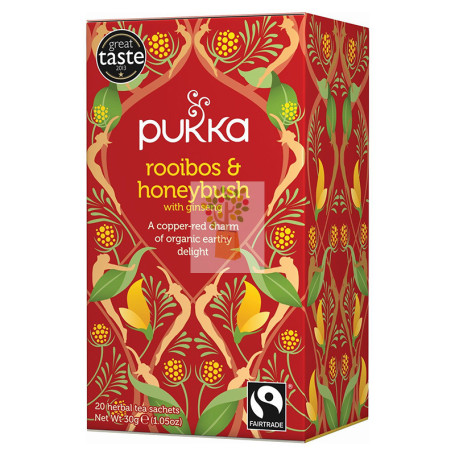 INFUSION ROOIBOS Y HOJAS DE ARBOL DE MIEL 20 FILTROS PUKKA