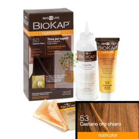 TINTE NUTRICOLOR 5.3 CASTAÑO CLARO DORADO 140Ml. BIOKAP