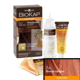 TINTE NUTRICOLOR 7.4 ROJO COBRIZO 140Ml. BIOKAP