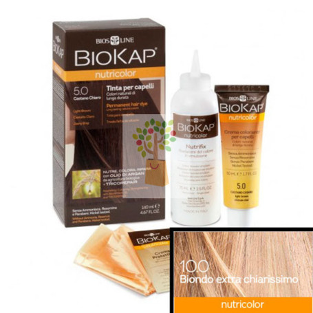 TINTE NUTRICOLOR 10.0  RUBIO EXTRA CLARO 140Ml. BIOKAP
