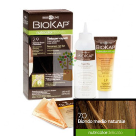 TINTE NUTRICOLOR DELICATO 7.0 RUBIO MEDIO NATURAL 140Ml. BIOKAP