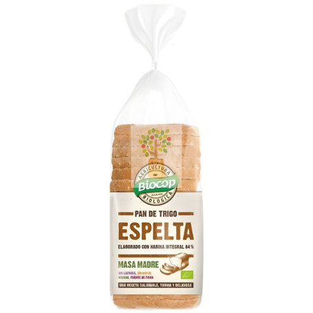 PAN DE MOLDE DE ESPELTA INTEGRAL CON MASA MADRE 400G BIOCOP