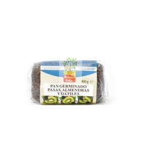PAN GERMINADO CON ALMENDRAS, PASAS Y DATILES SIN LEV 400Gr. FINESTRA