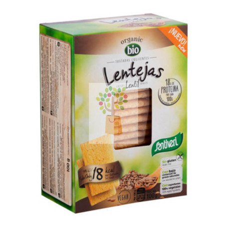 TOSTADAS LIGERAS LENTEJAS BIO 100Gr. SANTIVERI
