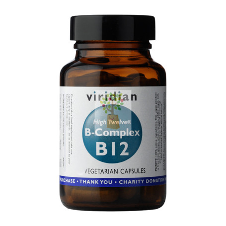 HIGH TWELVE VITAMIN B12 CON B-COMPLEX 30 CAPSULAS VIRIDIAN