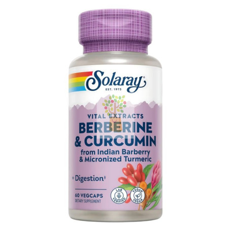 BERBERINE & CURCUMIN 600Mg. 60 CAPSULAS VEGETALES SOLARAY