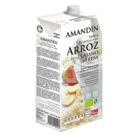 BEBIDA DE ARROZ DE PLATANO Y FRESA 1Lt. AMANDIN