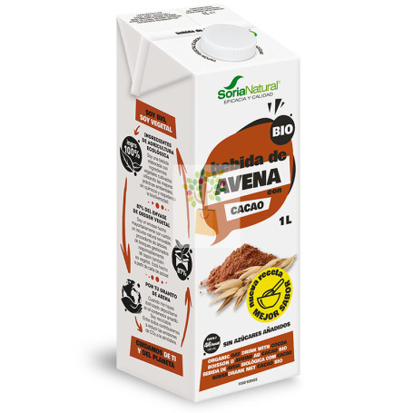 BEBIDA DE AVENA CON CACAO BIO 1Lt. SORIA NATURAL