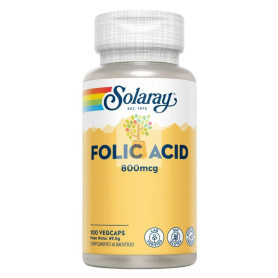 ACIDO FOLICO 800Mcg. 100 CAPSULAS VEGETALES SOLARAY