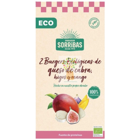 HAMBURGUESA QUESO DE CABRA, MANGO E HIGOS 160G OBRADOR SORRIBAS