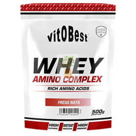 WHEY AMINO COMPLEX SABOR FRESAS CON NATA 500G VIT.O.BEST