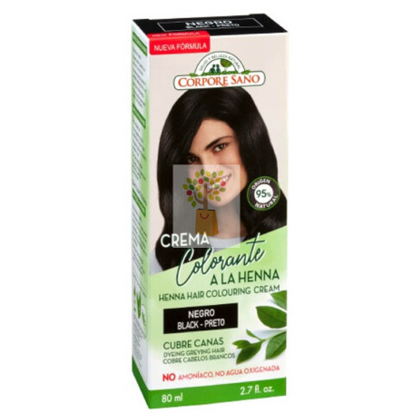 CREMA COLORANTE HENNA NEGRO 80Ml. CORPORE SANO