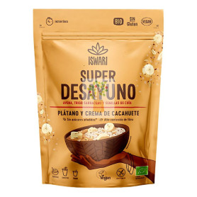 SUPER DESAYUNO PLATANO Y CREMA DE CACAHUETE  360Gr ISWARI