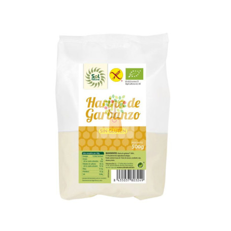 HARINA DE GARBANZO SIN GLUTEN BIO 500 GR SOL NATURAL