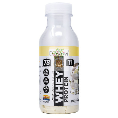 BOTELLA MONODOSIS WHEY PROTEIN CONCEN..CHOCO BLANCO 30G DRASANVI