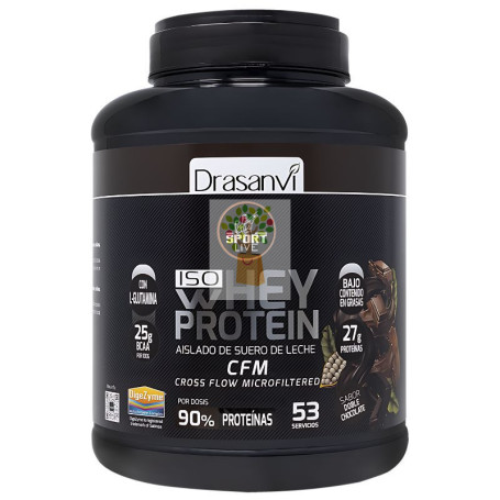 WHEY PROTEIN AISLADO DOBLE CHOCOLATE 1,6KG DRASANVI SPORT LIVE