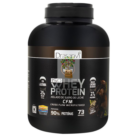 WHEY PROTEIN AISLADO DOBLE CHOCOLATE 2,2KG DRASANVI SPORT LIVE