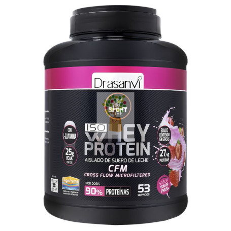 WHEY PROTEIN AISLADO YOGUR FRESA 1,6KG DRASANVI SPORT LIVE