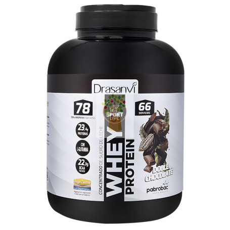 WHEY PROTEIN CONCENTRADA DOBLE CHOCOLATE 2KG DRASANVI SPORT LIVE