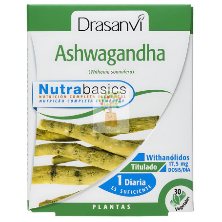 ASHWAGANDHA 30 CÁPSULAS NUTRABASICS DRASANVI