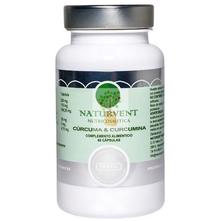 CÚRCUMA CON PIMIENTA NEGRA Y JENGIBRE 60 CÁPSULAS NATURVENT