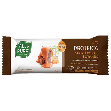 BARRITAS PROTEICAS CHOCOLATE Y CARAMELO 24 UNIDADES ALL PURA
