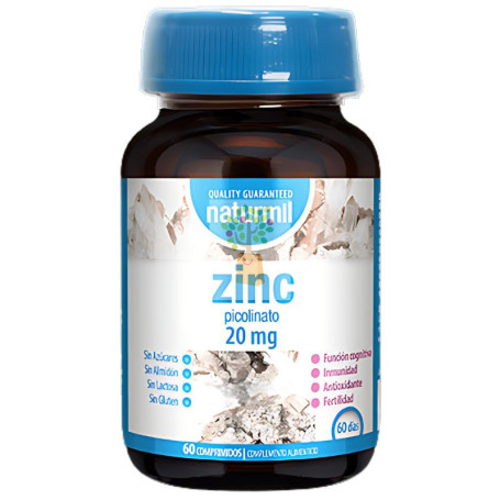 ZINC PICOLINATO 20MG 60 COMPRIMIDOS NATURMIL