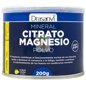 MINERAL CITRATO DE MAGNESIO POLVO SABOR LIMÓN 200GR DRASANVI