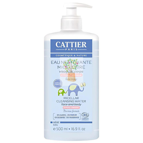 AGUA LIMPIADORA BEBE CARA Y CUERPO BIO 500Ml CATTIER PARIS